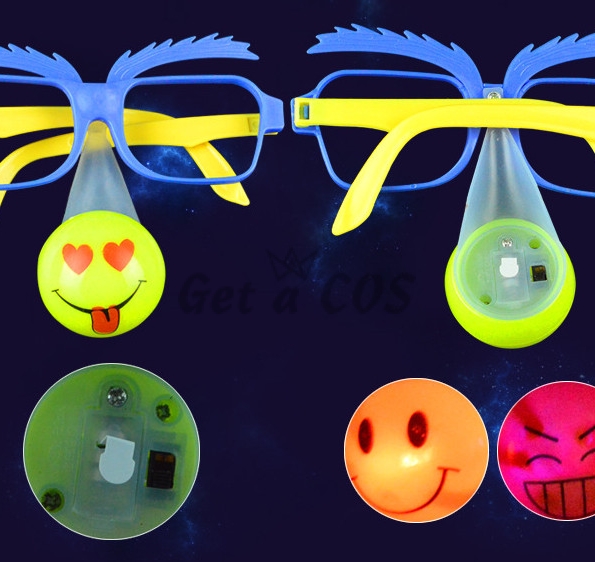 Halloween Decorations Glowing Nose Glasses