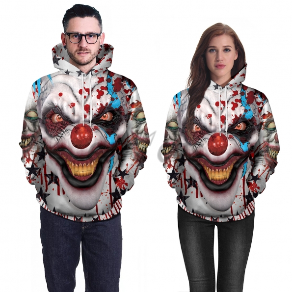 Clown Halloween Costumes Bloody Printed Sweatshirt