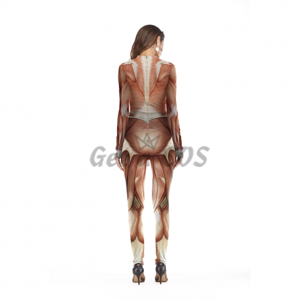 Scary Halloween Costumes Body Structure Jumpsuit