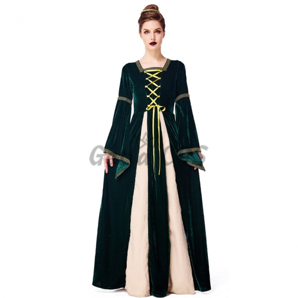 Medieval Dark Green Aristocratic Palace Women Costume