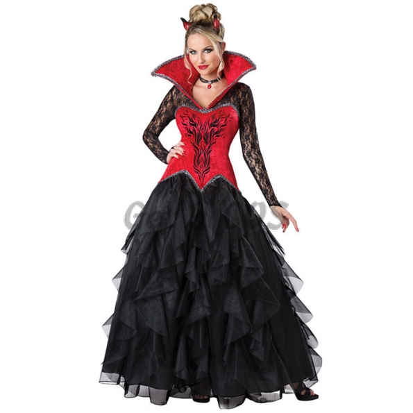 Halloween Costumes Queen Cowhorn Demon Vampire Dress