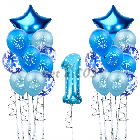 Birthday Balloons Star Heart Shape Set