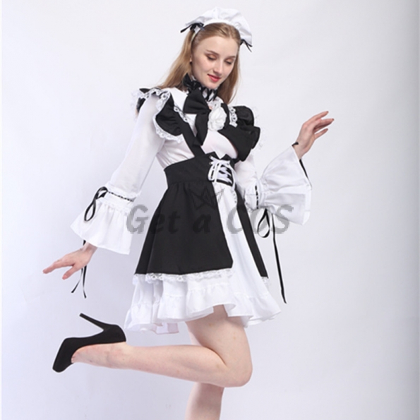 Women Halloween Costumes Lolita Maid Dress