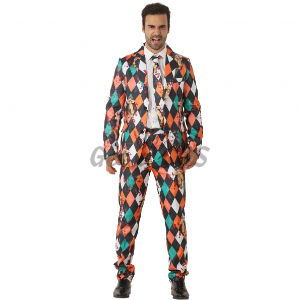 Scary Halloween Costumes Clown Pattern Suit