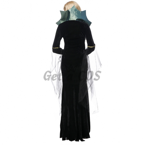 Women Halloween Witch Costumes Witch Queen Black Dress