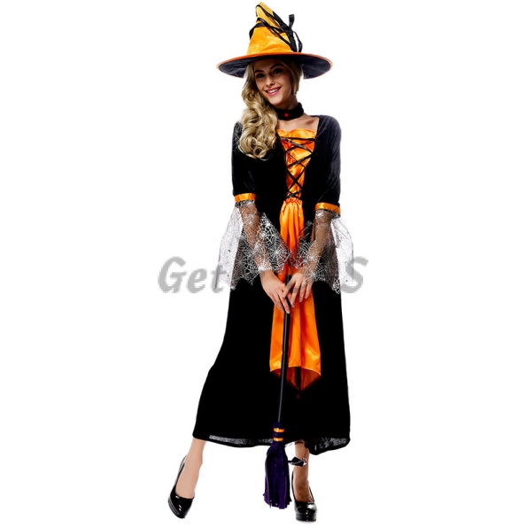 Women Halloween Costumes Adult Witch Yellow Clothes