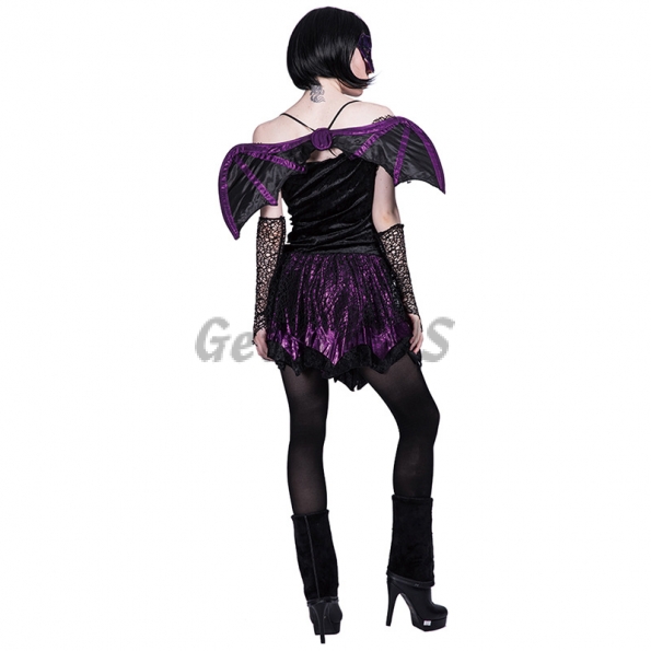 Women Halloween Costumes Bat Purple Outfit