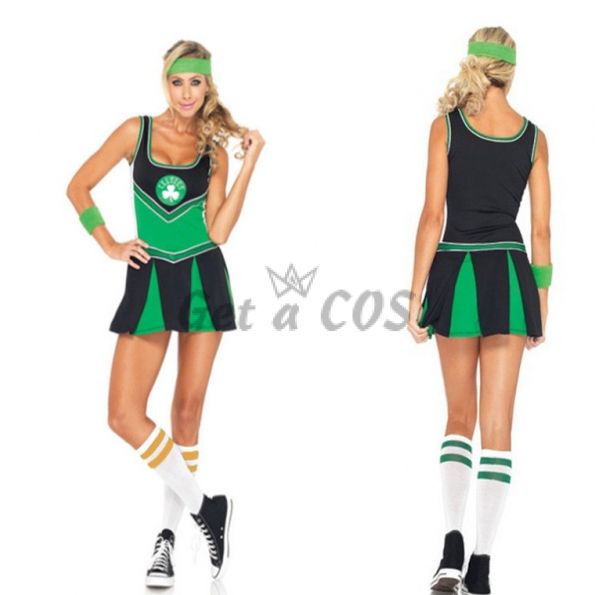 Cheerleader Costumes Green Football Baby Suit