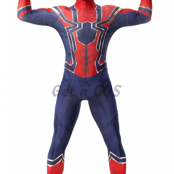 Men Halloween Costumes Iron Spiderman Bodysuit
