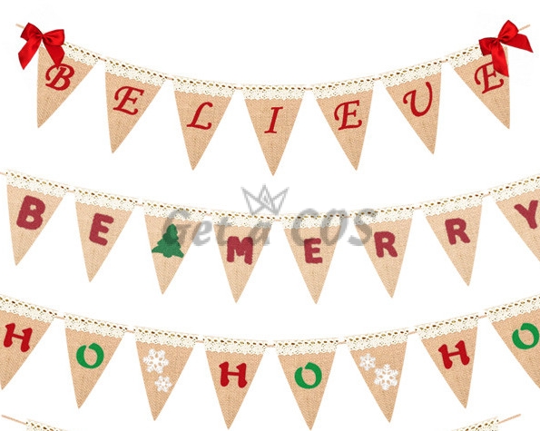 Christmas Decorations Linen Pull The Flag