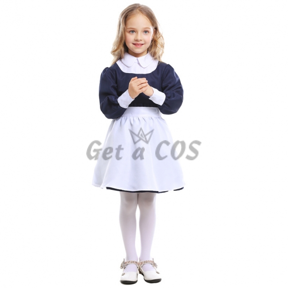 Blue and White Nurse Girl Costume