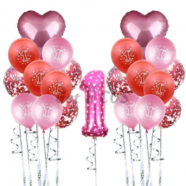 Birthday Balloons Star Heart Shape Set