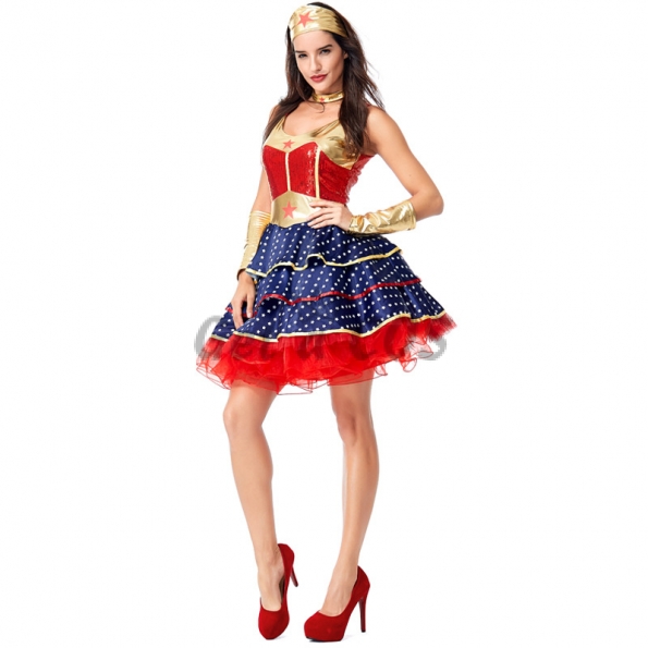 Women Halloween Costumes Superwoman Flying Man Clothes
