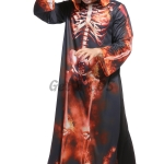 Men's Skeleton Costume Fire Robe Clothes