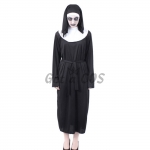 Zombie Halloween Costumes Black Nun Robe