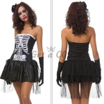 Sexy Halloween Costumes Skeleton Bride Skirt