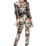 Halloween Costumes Camouflage Spy Jumpsuit Suit