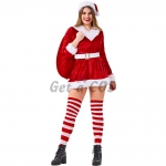 Christmas Costumes Santa Claus V-neck Dress