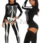 Scary Halloween Costumes Black Skeleton Clothes