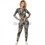 Women Halloween Costumes Camouflage Stripe Suit