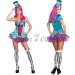 Women Halloween Costumes Circus Clown Magician Suit