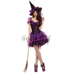 Women Halloween Costumes Purple Witch Skirt