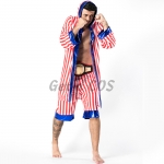 Men Boxer Costumes Stripe Boxing Suit