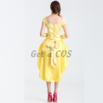Women Fairy Tale Theme Halloween Costumes Princess Yellow Dress