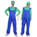 Men Halloween Costumes Mario Plumber Overalls