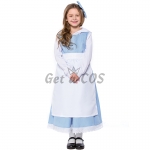 Fairy Tale Blue White Maid Girl Costume
