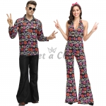 Couples Halloween Hip Hop Singer Costumes Retro Floral Style
