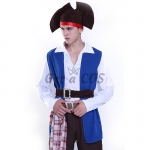 Men Halloween Costumes Caribbean Pirate Jack Captain Clothes
