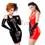 Plus Size Sexy Halloween Costumes Bright Leather Dress