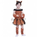 Halloween Costumes Black Chrysanthemum Tiger Pattern