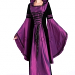 Halloween Costumes Purple Retro Mopping Skirt