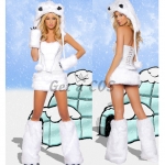 Sexy Halloween Costumes White Furry Animal Outfit