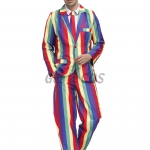 Funny Halloween Costumes Rainbow Retro Three-piece Suit
