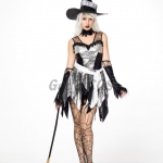Halloween Costumes Imitation Leather Hot Stamping Witch Clothes