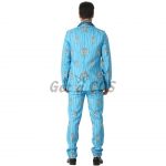 Funny Halloween Costumes Blue Tiger Pattern Suit