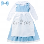 Fairy Tale Blue White Maid Girl Costume