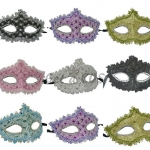 Halloween Decorations Lace Rhinestone Leather Mask