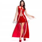 Adult Halloween Costumes Big Red Hollow Heart-shaped Queen Dress Sexy Style
