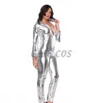 Sexy Halloween Costumes Faux Leather Skinny Jumpsuit