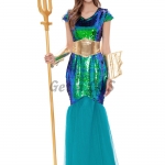 Roman Halloween Costume Mythology Goddess Naga Siren Clothes