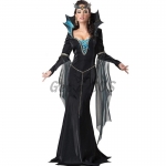 Women Halloween Costumes Evil Witch Black Dress