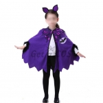 Bat Costume Girls Purple Cloak