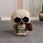 Halloween Decorations Skull Biting Rose