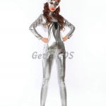 Halloween Costumes Patent Leather Silver Spiderman Space Suit
