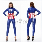 Women Halloween Costumes Blue Avengers Suit