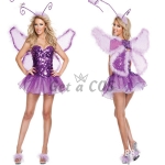 Sexy Halloween Costumes Purple Elf Outfit